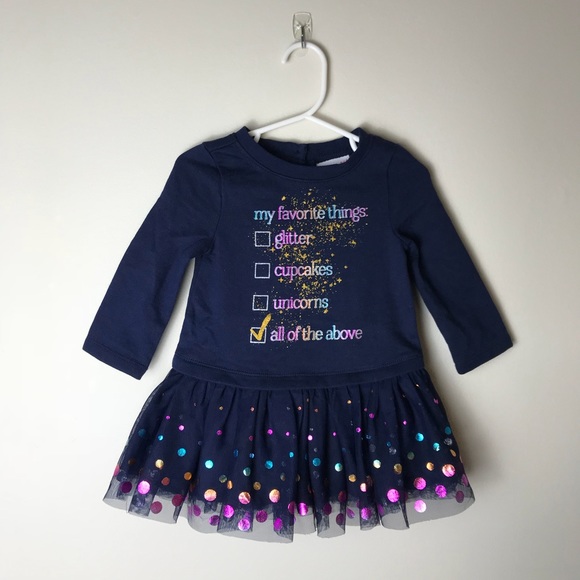 Polkatots Other - Polkatots Navy Blue Glitter Foil Dot Tutu Dress